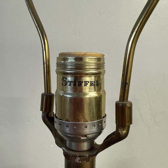 Vintage Pair Set STIFFEL Brass Table Lamps 36” tall Pillar Clawfoot Ornate‎ MCM - Picture 6 of 9